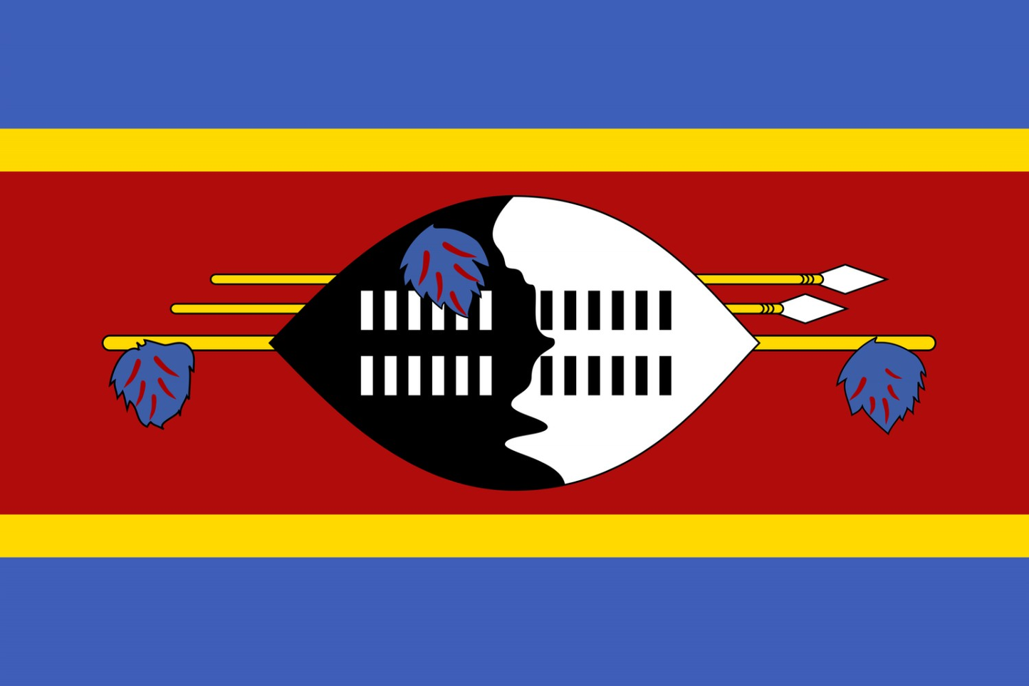 Eswatini Flag fridge, souvenier magnet travel keepsake vibrant colors, size: small