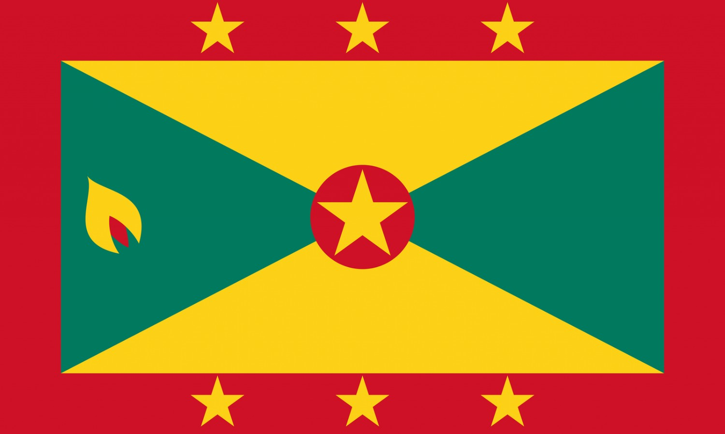 Grenada Flag fridge, souvenier magnet travel keepsake vibrant colors, size: small