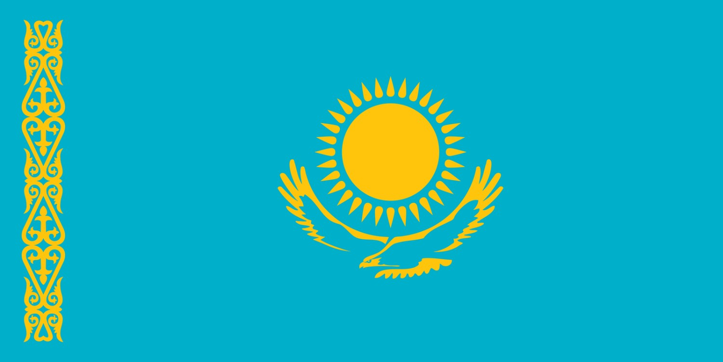 Kazakhstan Flag fridge, souvenier magnet travel keepsake vibrant colors, size: small