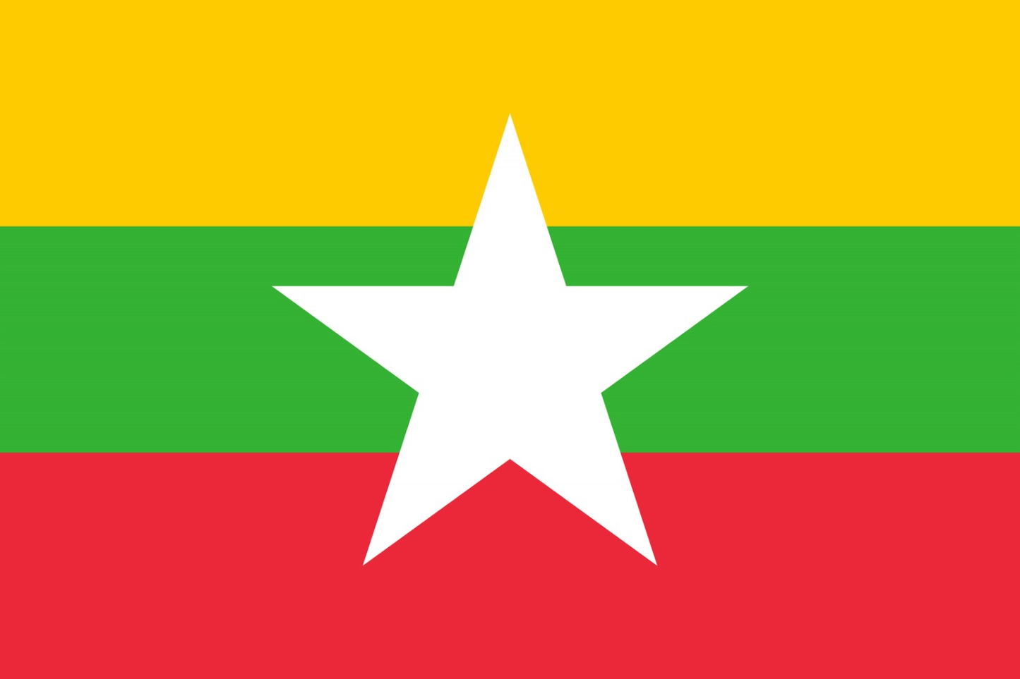 Myanmar Flag fridge, souvenier magnet travel keepsake vibrant colors, size: small