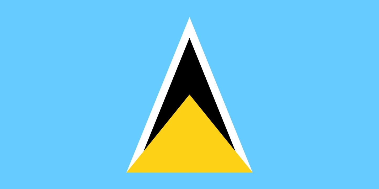 St. Lucia Flag fridge, souvenier magnet travel keepsake vibrant colors, size: small