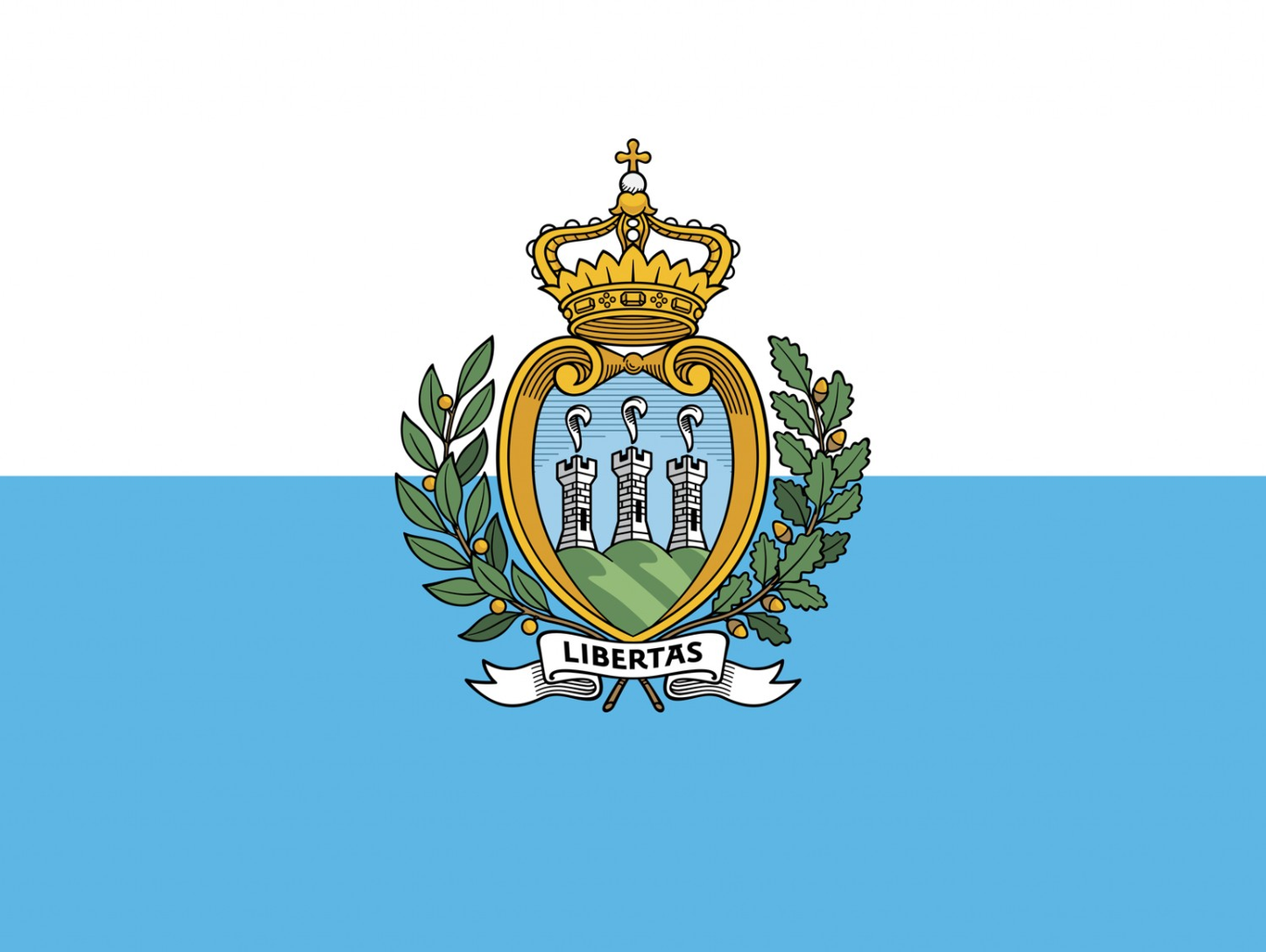 San Marino Flag fridge, souvenier magnet travel keepsake vibrant colors, size: small