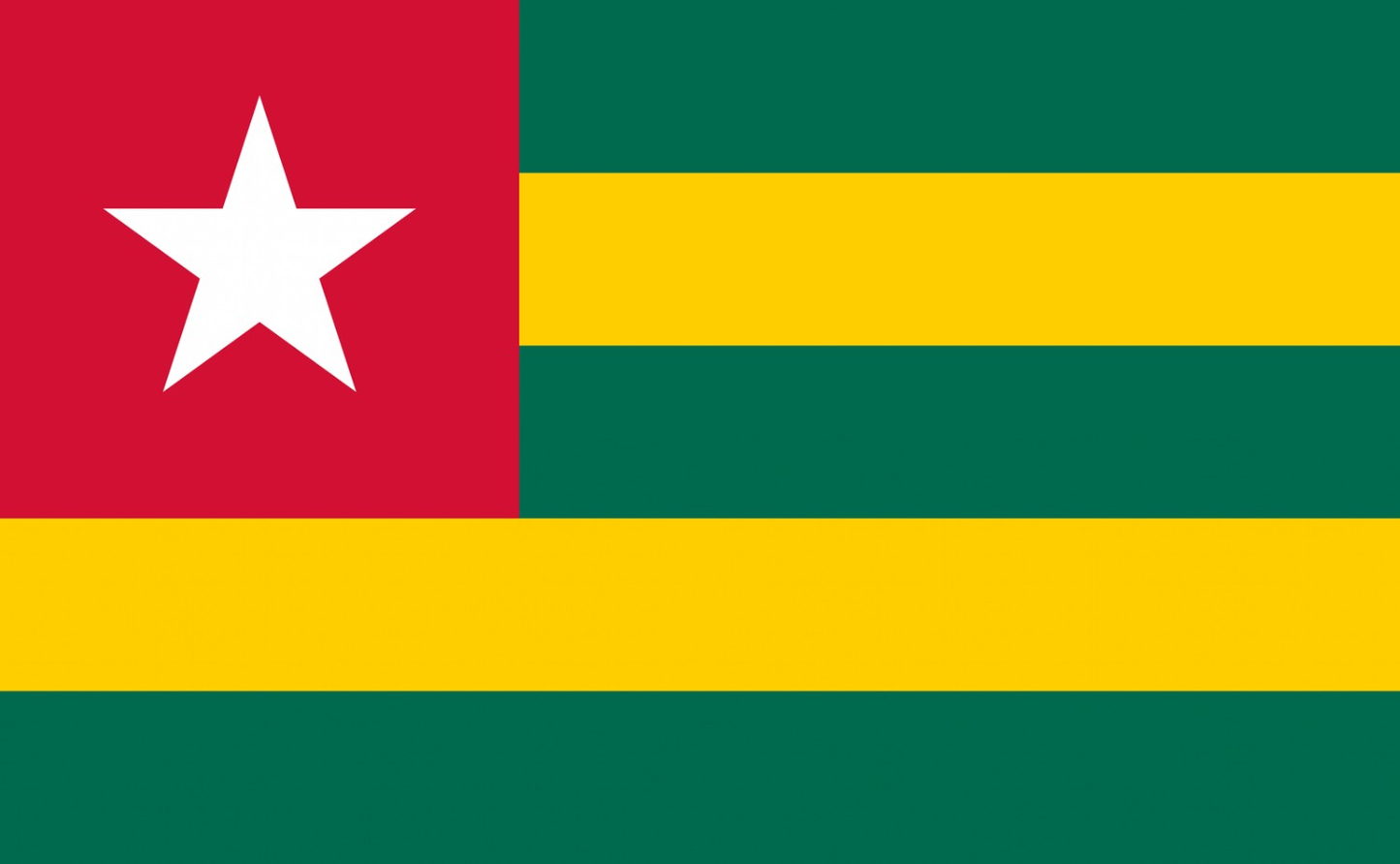 Togo Flag fridge, souvenier magnet travel keepsake vibrant colors, size: small