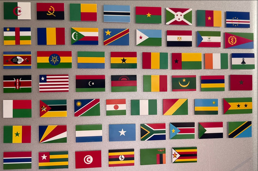 Africa Countries Small Flag Continent Collector Magnet Set, All 54 Countries