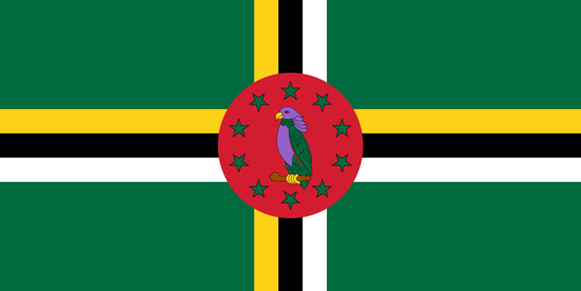 Dominica Flag fridge, souvenier magnet travel keepsake vibrant colors, size: small