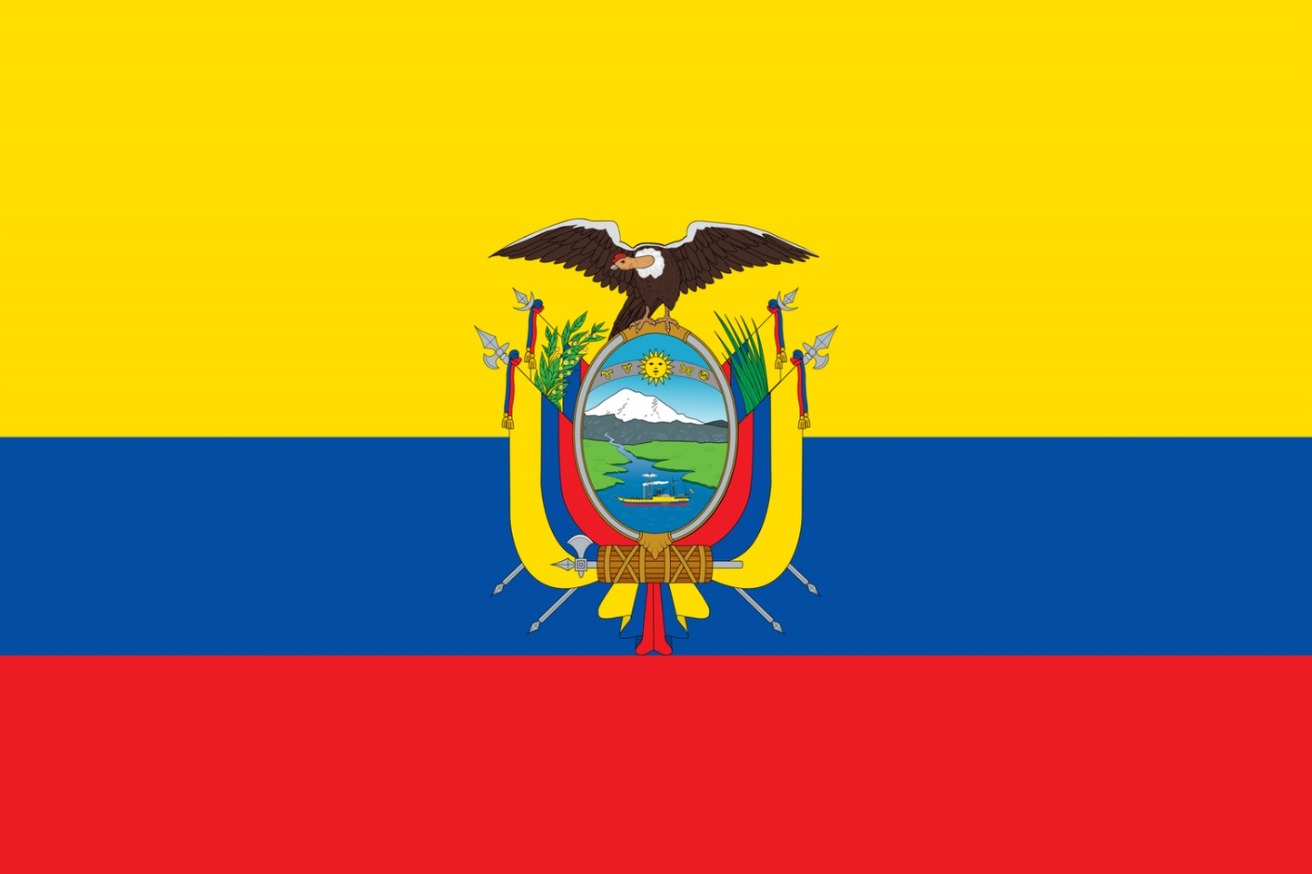 Ecuador Flag fridge, souvenier magnet travel keepsake vibrant colors, size: small