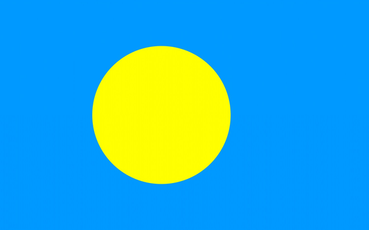 Palau Flag fridge, souvenier magnet travel keepsake vibrant colors, size: small
