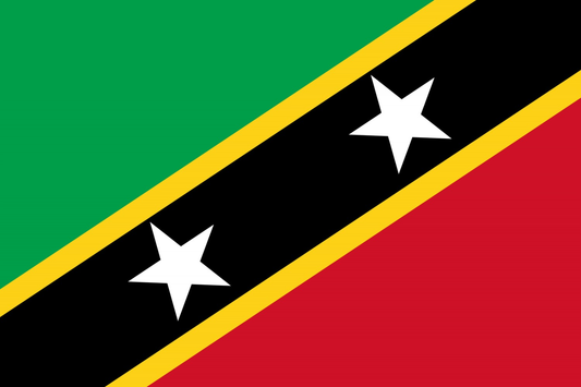 St. Kitts and Nevis Flag fridge, souvenier magnet travel keepsake vibrant colors, size: small