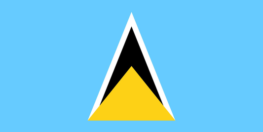 St. Lucia  Flag fridge, souvenier magnet travel keepsake vibrant colors, size: small