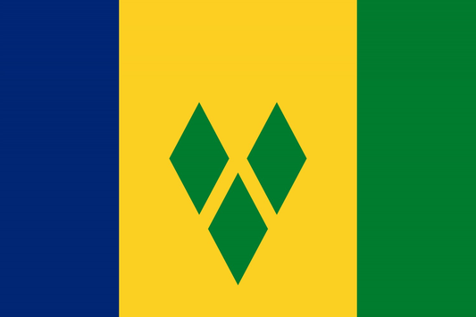 St. Vincent and the Grenadines Flag fridge, souvenier magnet travel keepsake vibrant colors, size: small