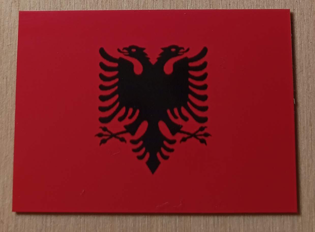 Albania Flag fridge, souvenier magnet travel keepsake vibrant colors, size: small